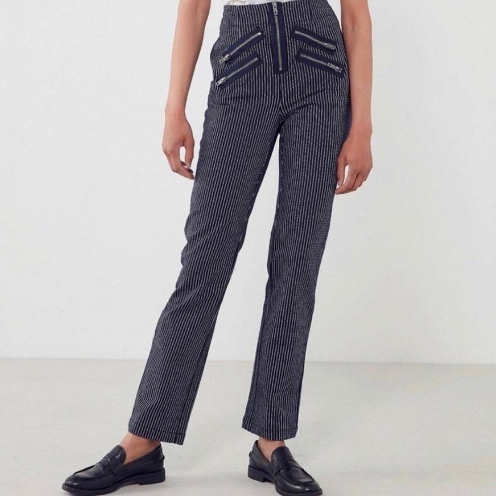 UO Silence+Noise Striped Denim Straight Leg Jeans sz 2 High Rise